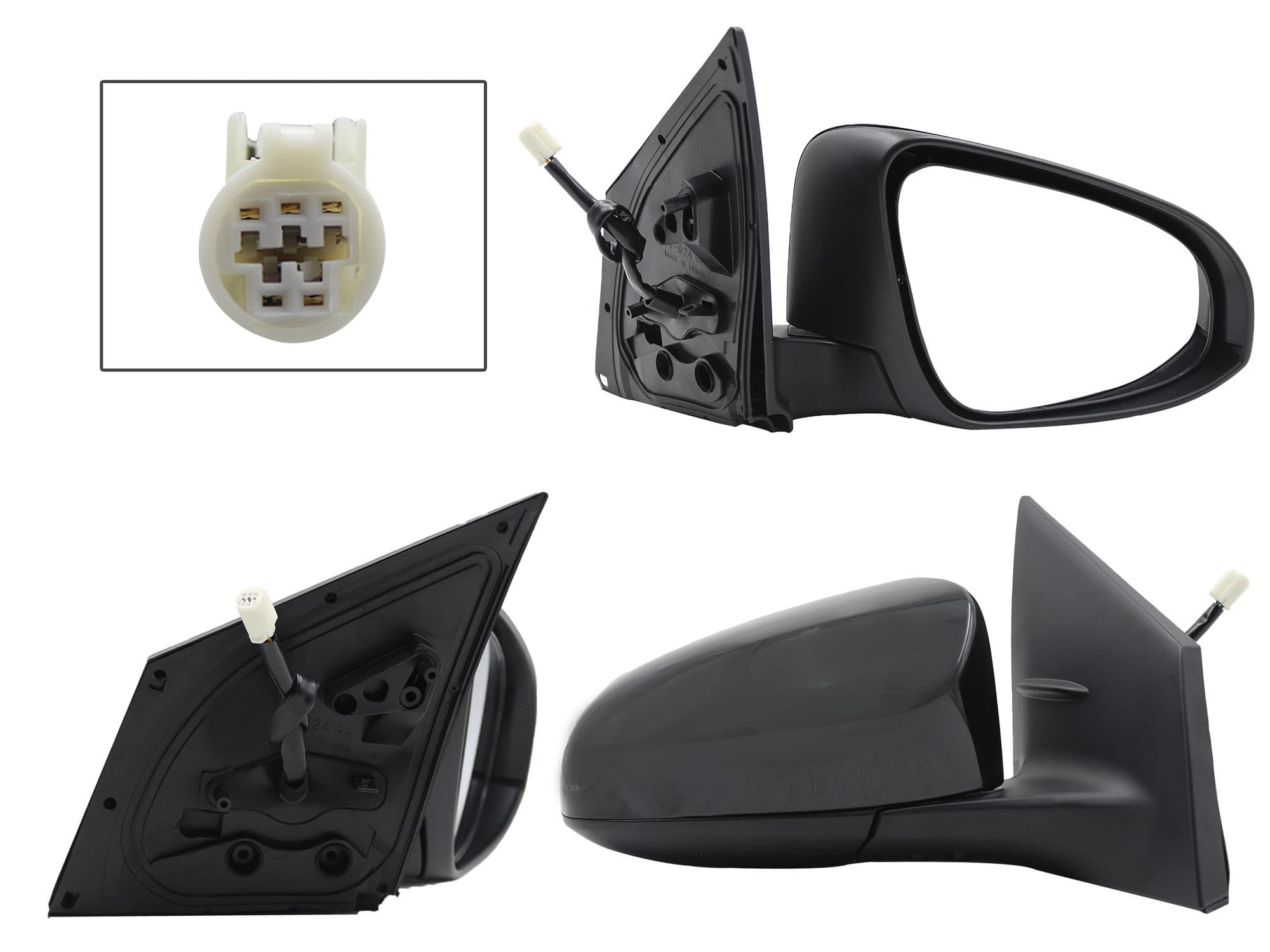 Espejo Derecho Toyota Corolla 2014-2019 5 Pines Con Desempañante Eléctrico Para Pintar