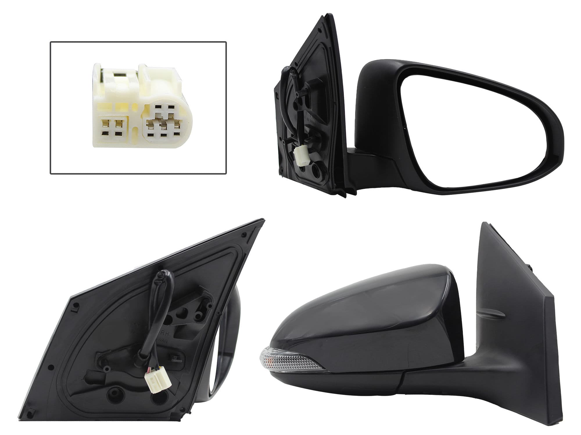 Espejo Derecho Toyota Corolla 2014-2019 7 Pines Con Luz Direccional Con Desempañante Eléctrico Para Pintar