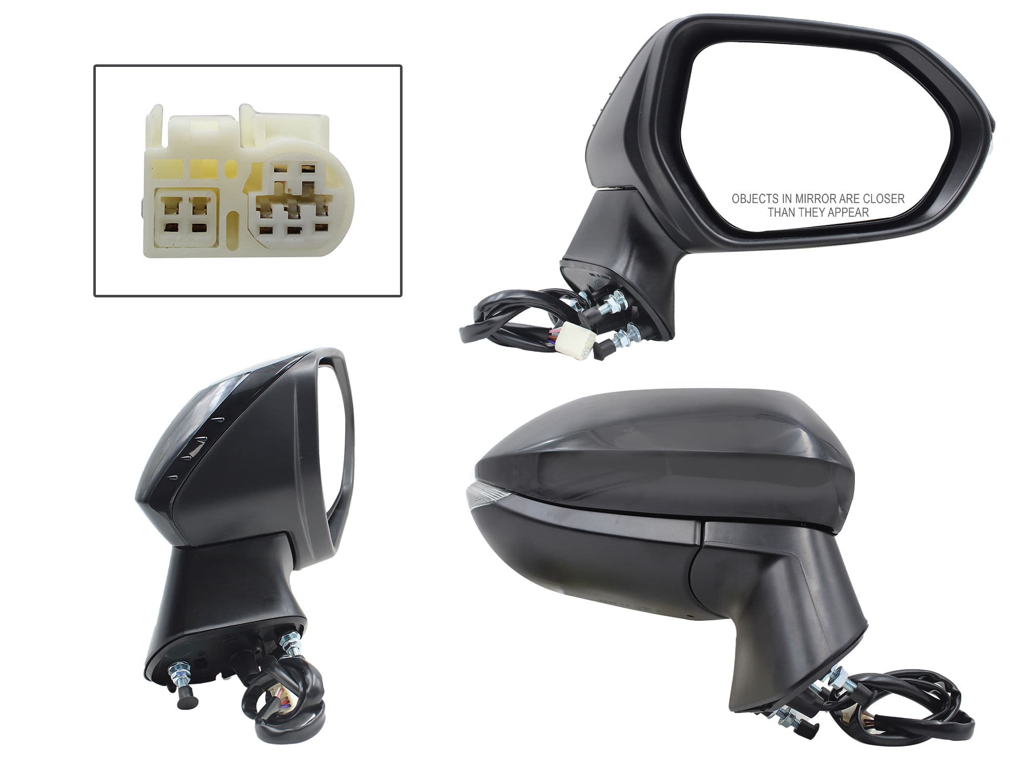 Espejo Derecho Toyota Corolla 2020-2025 6 Pines Con Luz Direccional Con Desempañante Eléctrico Para Pintar