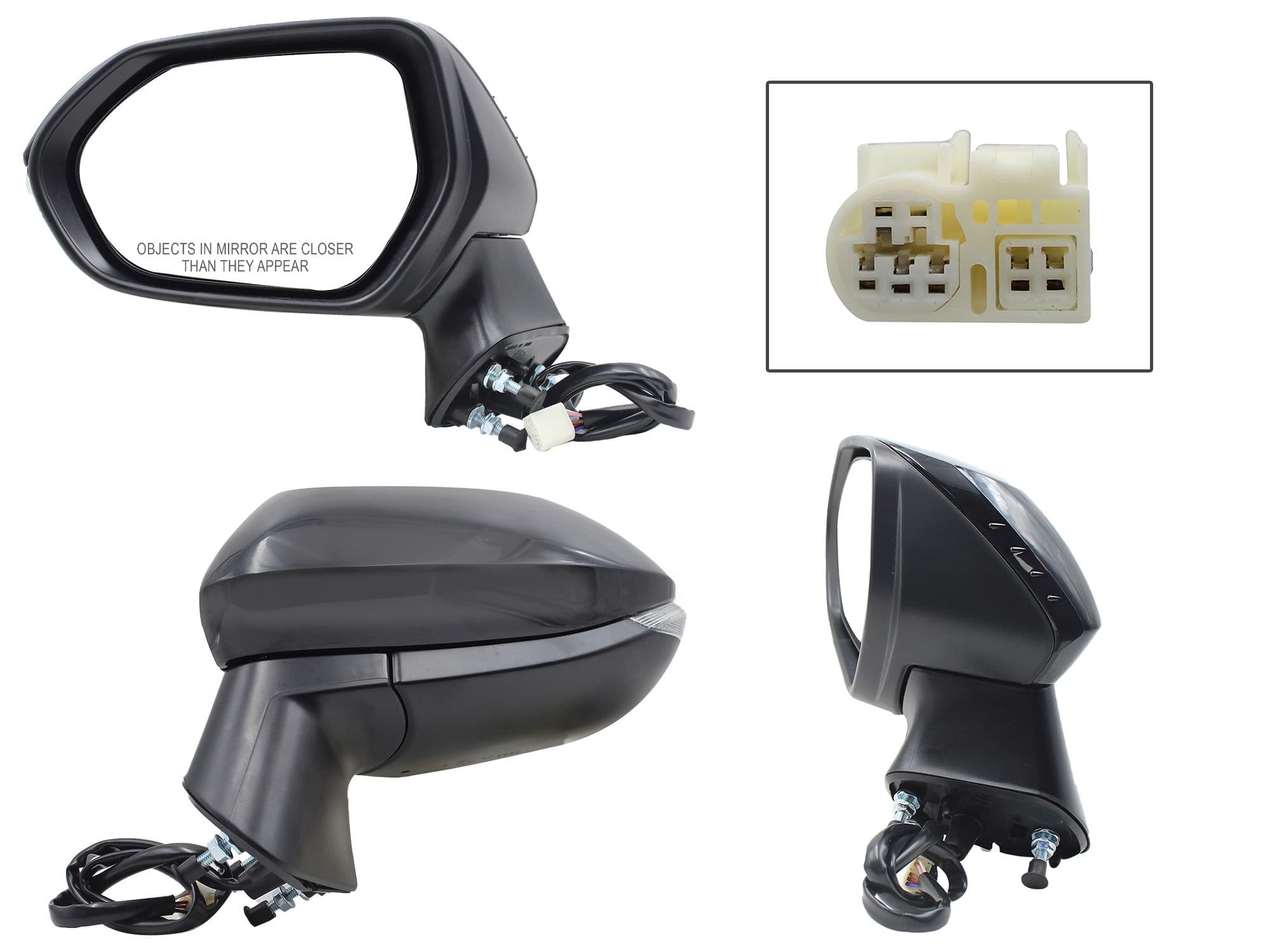 Espejo Izquierdo Toyota Corolla 2020-2025 6 Pines Con Luz Direccional Con Desempañante Eléctrico Para Pintar