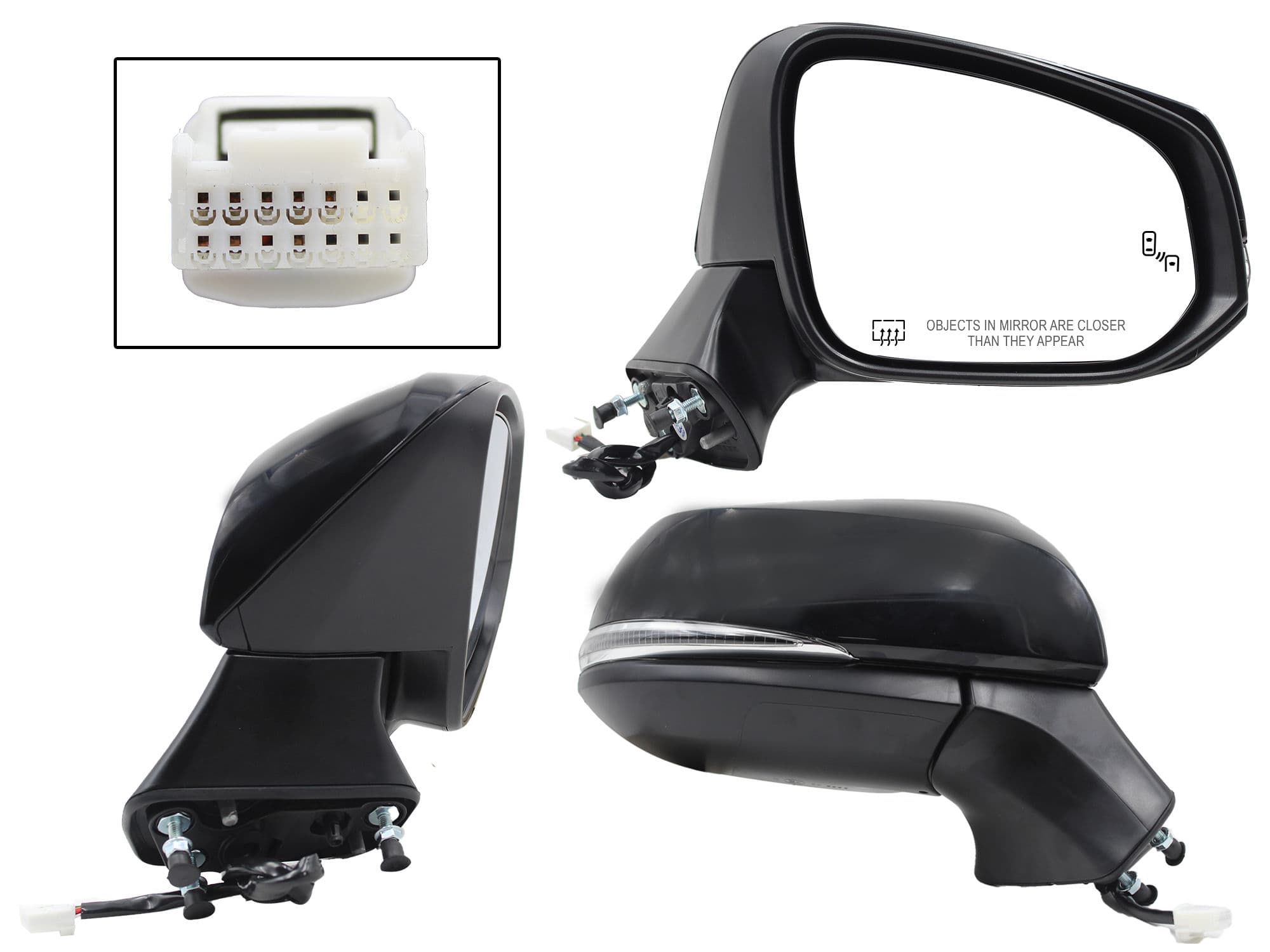Espejo Derecho Toyota Corolla Cross 2022-2025 8 Pines Con Luz Direccional Con Desempañante Eléctrico Para Pintar
