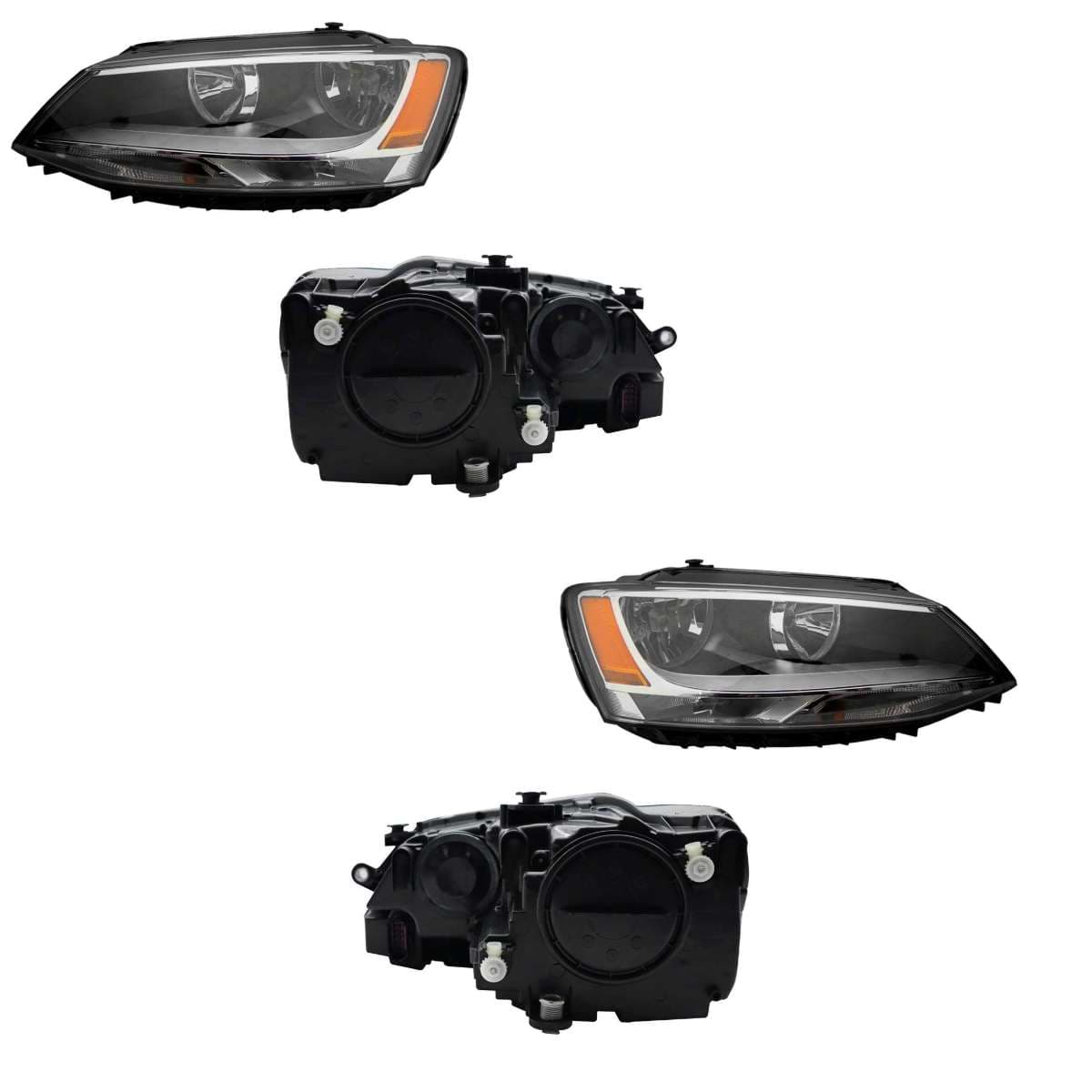 Par Faros Volkswagen JETTA A6 BICENTENARIO 2010-2018 Fondo Negro Mica Ámbar