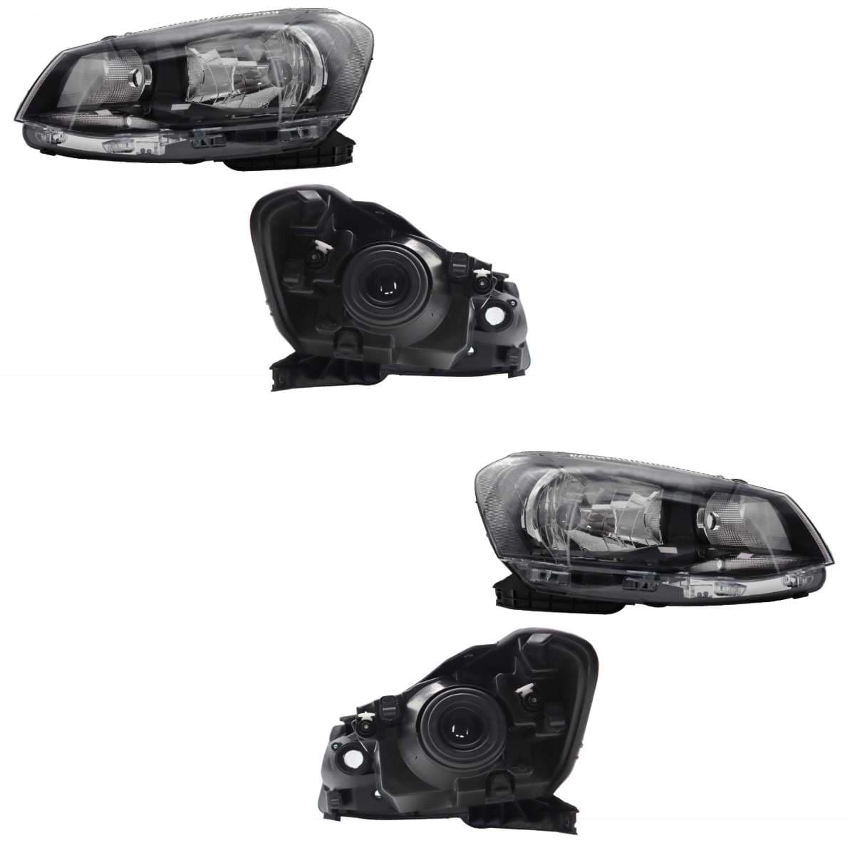 Par Faros Volkswagen GOL 4 y 5 Puertas 2013-2016 Fondo Negro Un As