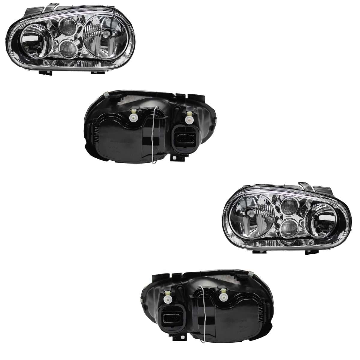 Par Faros Volkswagen GOLF A4 1999-2007 Fondo Cromado Con Lupa