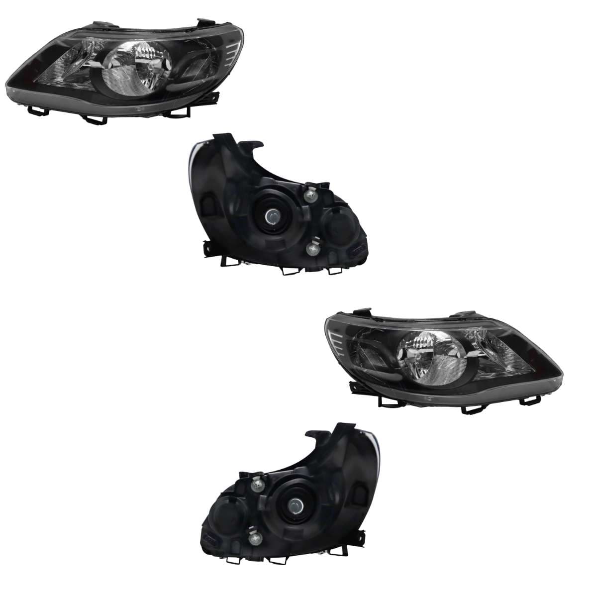 Par Faros Volkswagen GOL 4 y 5 Puertas 2008-2012 Fondo Negro Doble As