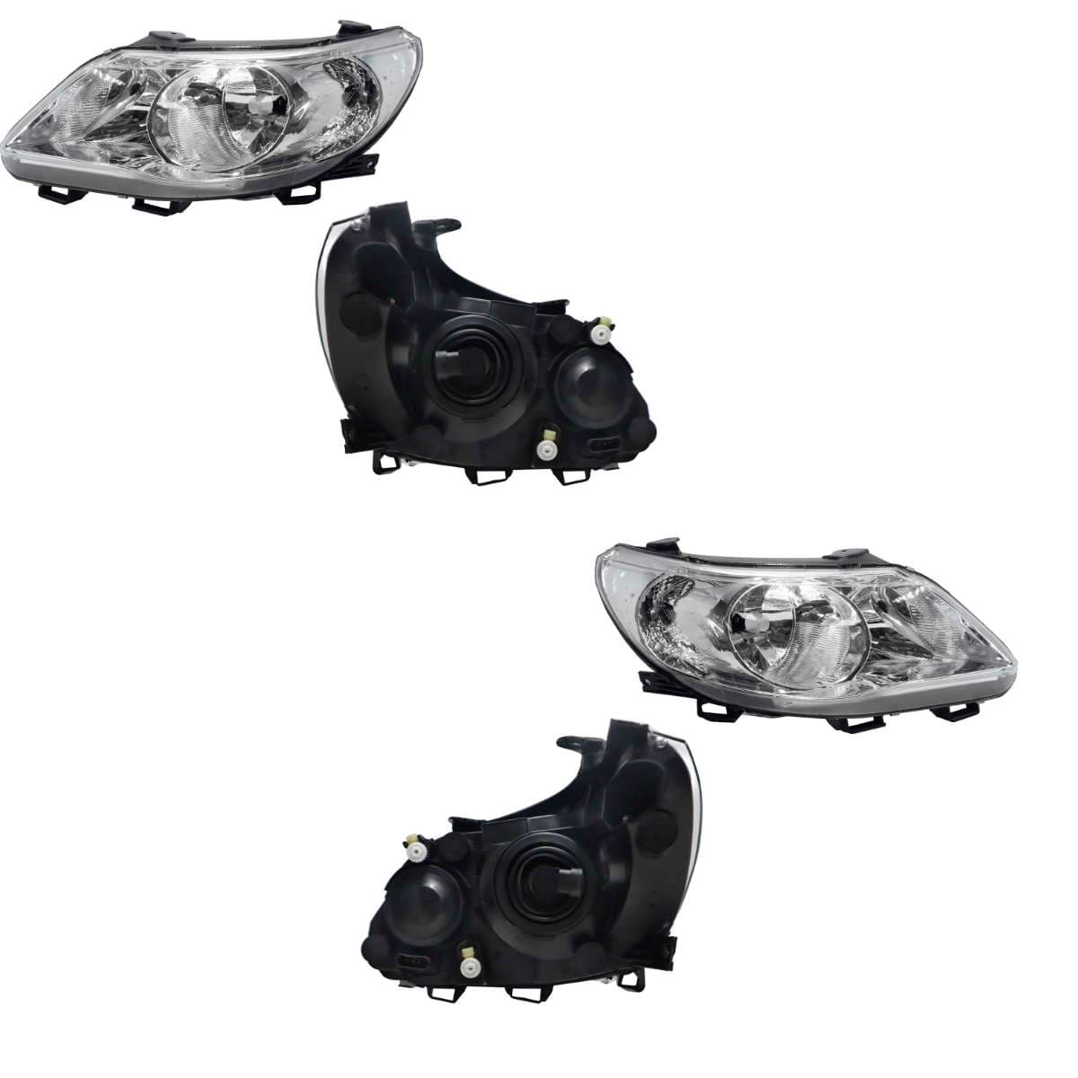 Par Faros Volkswagen GOL 4 y 5 Puertas 2008-2012 Fondo Cromado Doble As